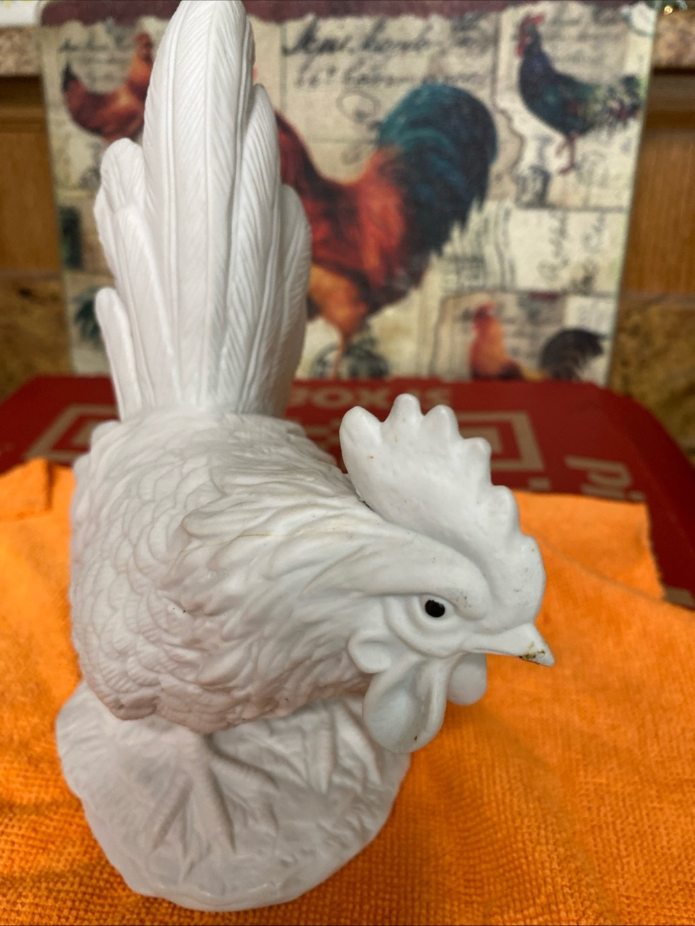 White Ceramic Rooster Figurine - Home Accents